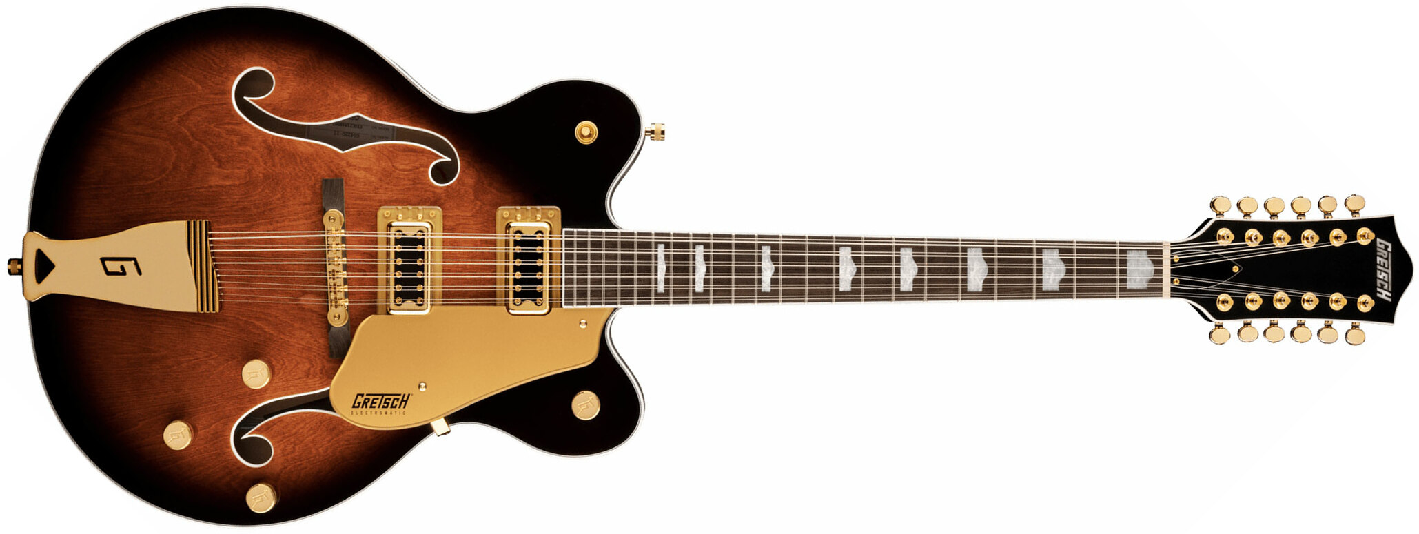 Gretsch G5422tg-12 Electromatic Classic Hollow Body Dc 12c Hh Ht Lau - Single Barrel Burst - Semi-Hollow E-Gitarre - Main picture