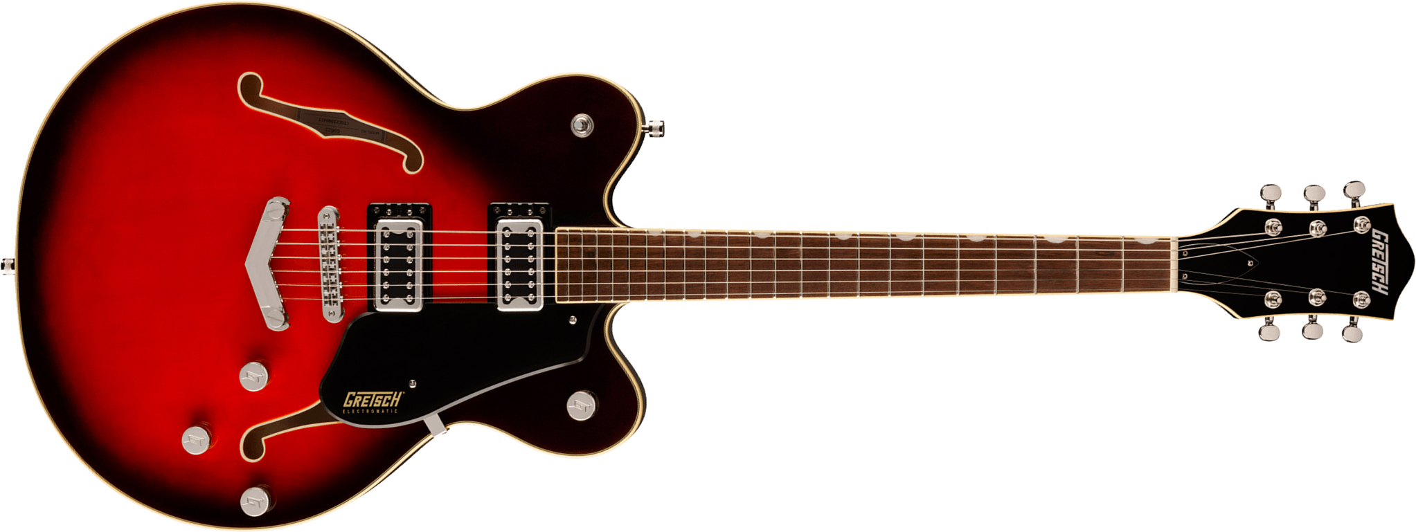 Gretsch G5622 Center Bloc Double Cut V-stoptail Electromatic 2h Ht Lau - Claret Burst - Semi-Hollow E-Gitarre - Main picture