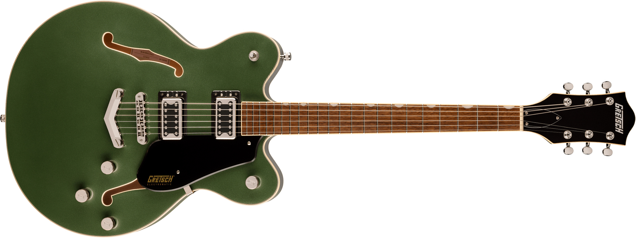 Gretsch G5622 Center Bloc Double Cut V-stoptail Electromatic 2h Ht Lau - Olive Metallic - Semi-Hollow E-Gitarre - Main picture