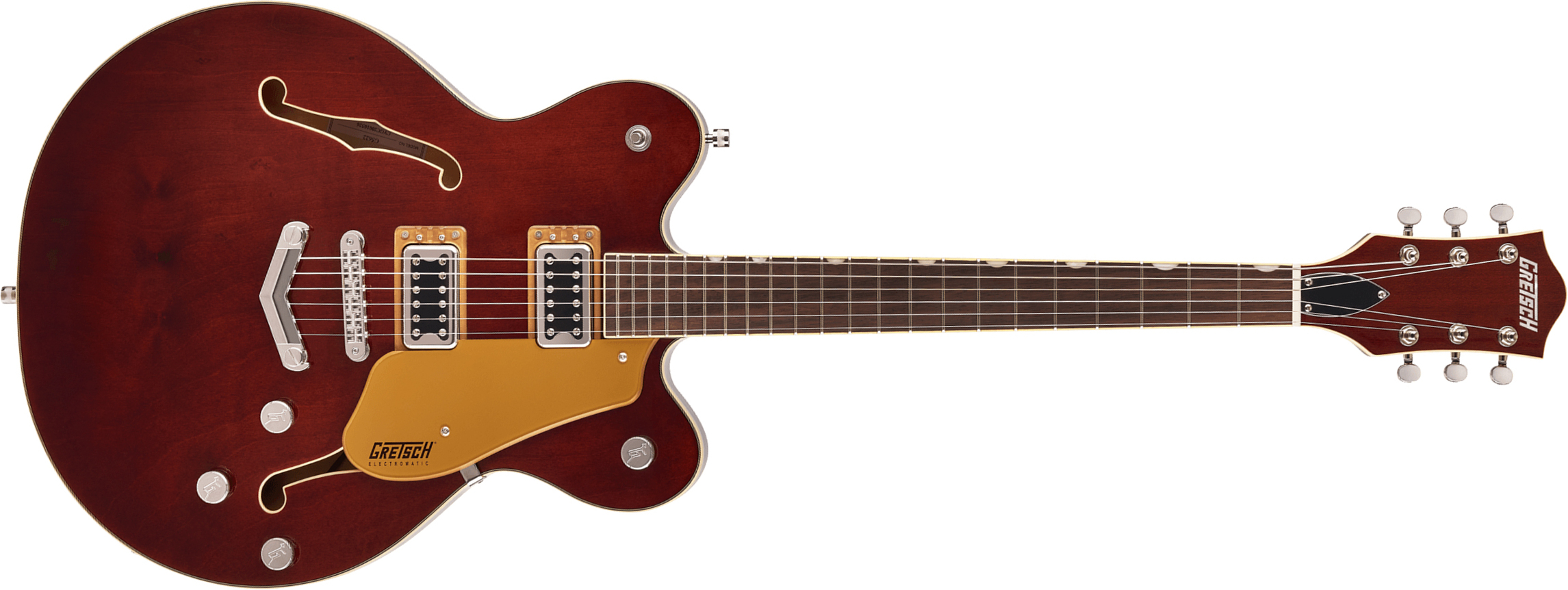 Gretsch G5622 Center Bloc Double Cut V-stoptail Electromatic Hh Ht Lau - Aged Walnut - Semi-Hollow E-Gitarre - Main picture