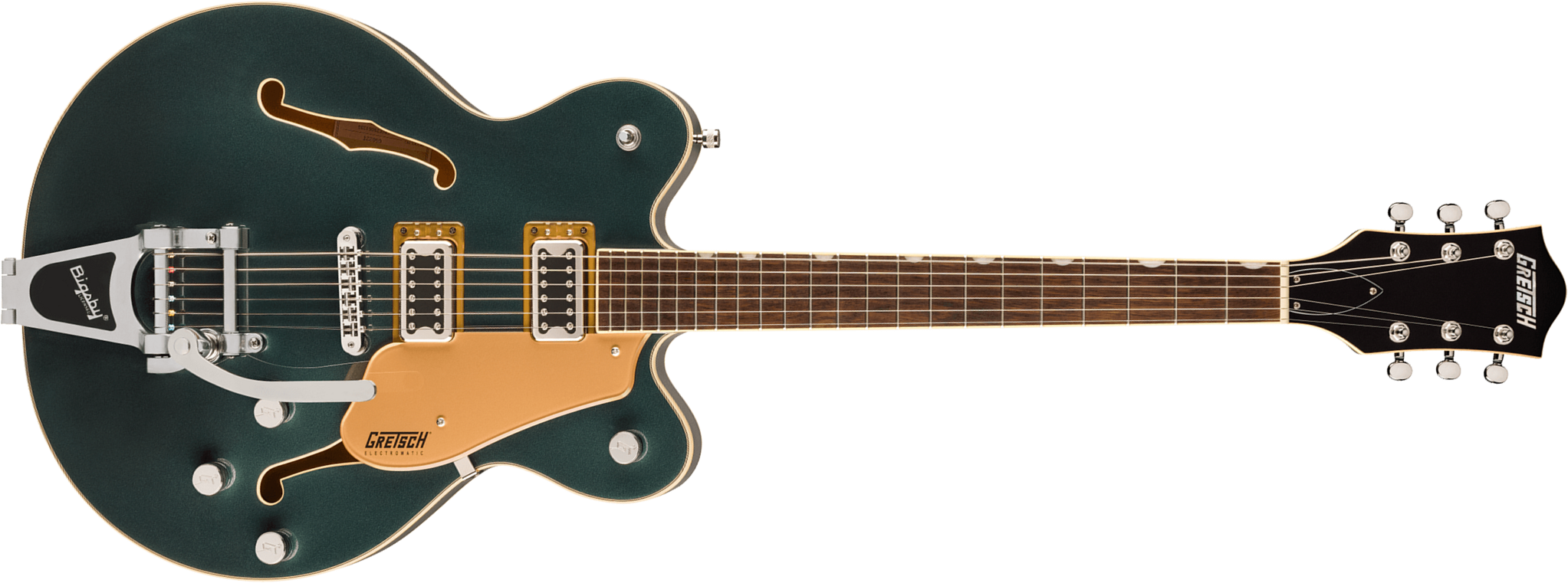 Gretsch G5622t Center Bloc Double-cut Bigsby Electromatic 2h Trem Lau - Cadillac Green - Semi-Hollow E-Gitarre - Main picture