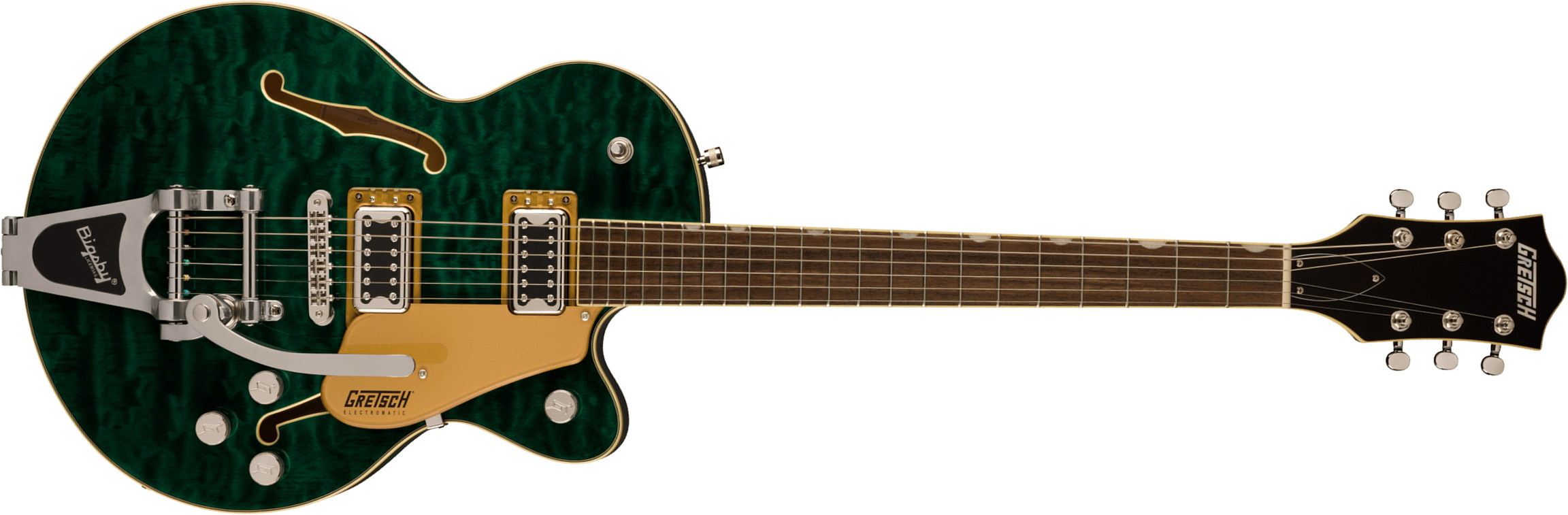 Gretsch G5655t-qm Electromatic Center Block Jr. Bigsby 2h Trem Lau - Mariana - Semi-Hollow E-Gitarre - Main picture