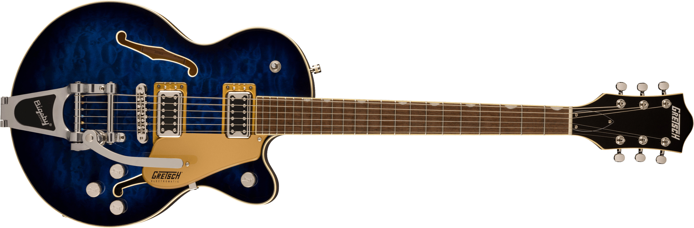 Gretsch G5655t-qm Electromatic Center Block Jr. Bigsby 2h Trem Lau - Hudson Sky - Semi-Hollow E-Gitarre - Main picture