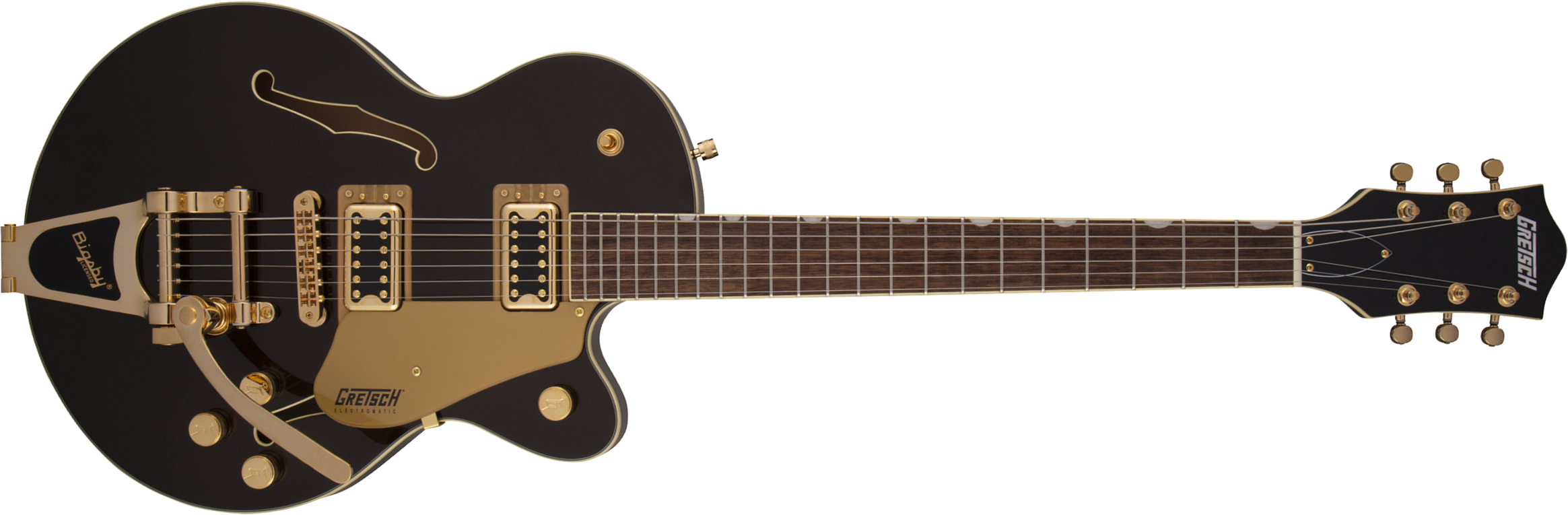 Gretsch G5655tg Electromatic Center Block Jr. Bigsby 2h Trem Lau - Black Gold - Semi-Hollow E-Gitarre - Main picture