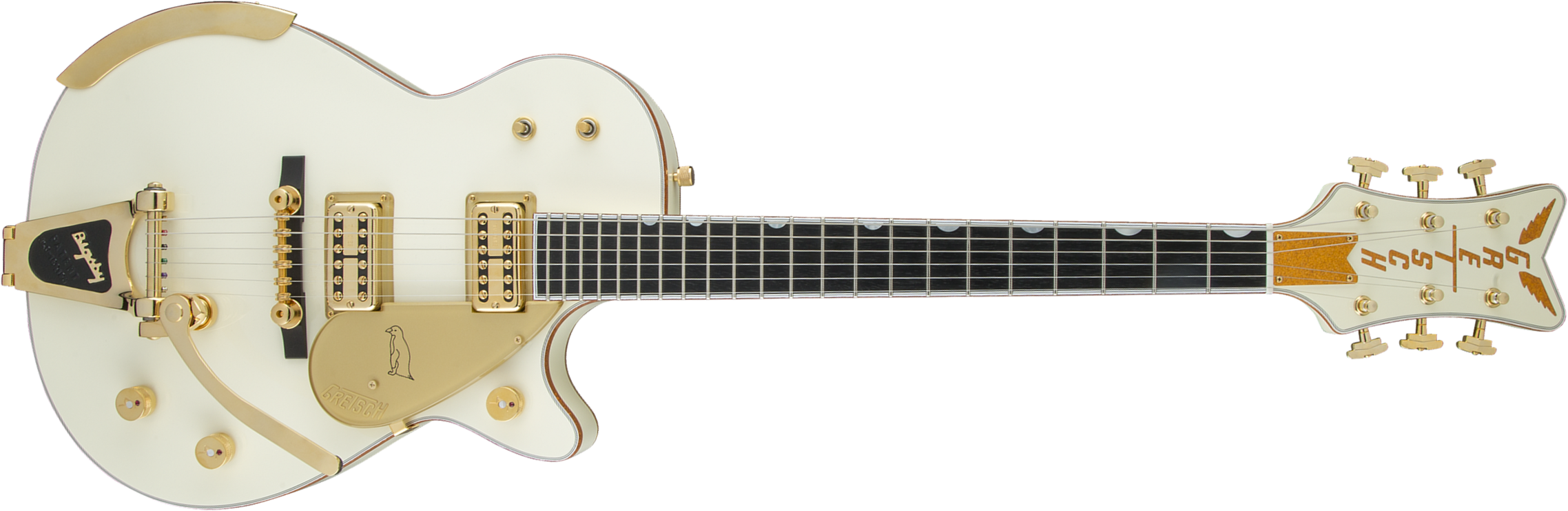 Gretsch G6134t-58 Penguin Bigsby Vintage Select  Pro Jap 2h Trem Eb - Vintage White - Single-Cut-E-Gitarre - Main picture
