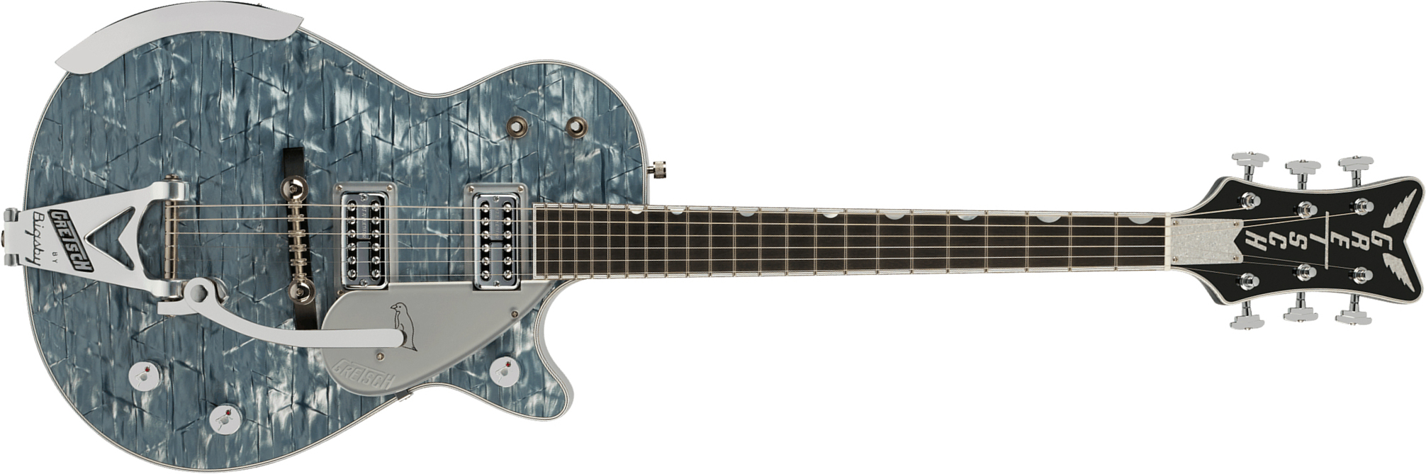 Gretsch G6134tg-58 Bigsby Penguin Ltd Pro Jap 2h Trem Eb - Light Blue Pearl - Single-Cut-E-Gitarre - Main picture