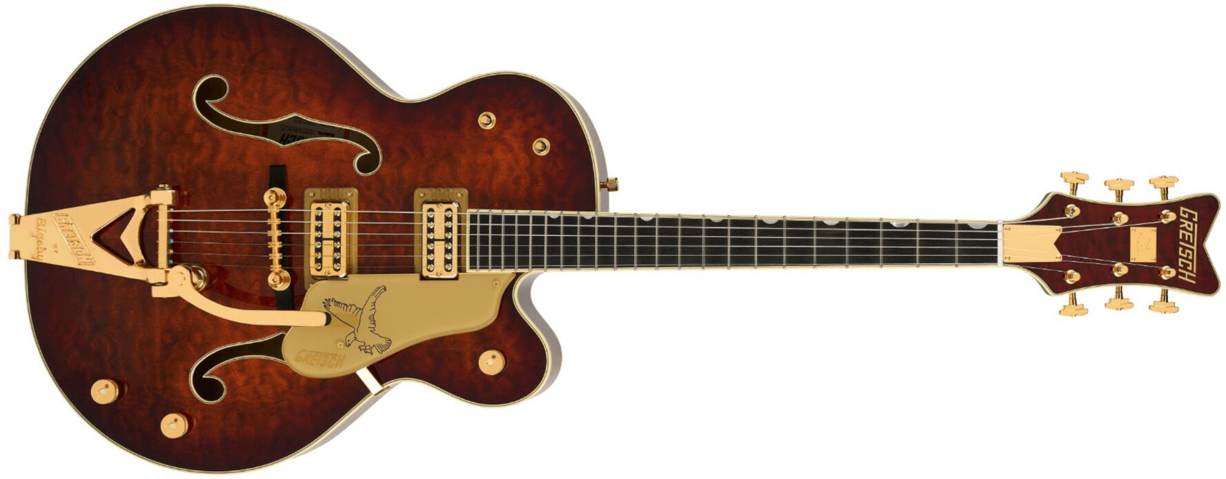 Gretsch G6136tgqm-59 Professional Ltd Edition Falcon Trem Hh Eb - Forge - Semi-Hollow E-Gitarre - Main picture