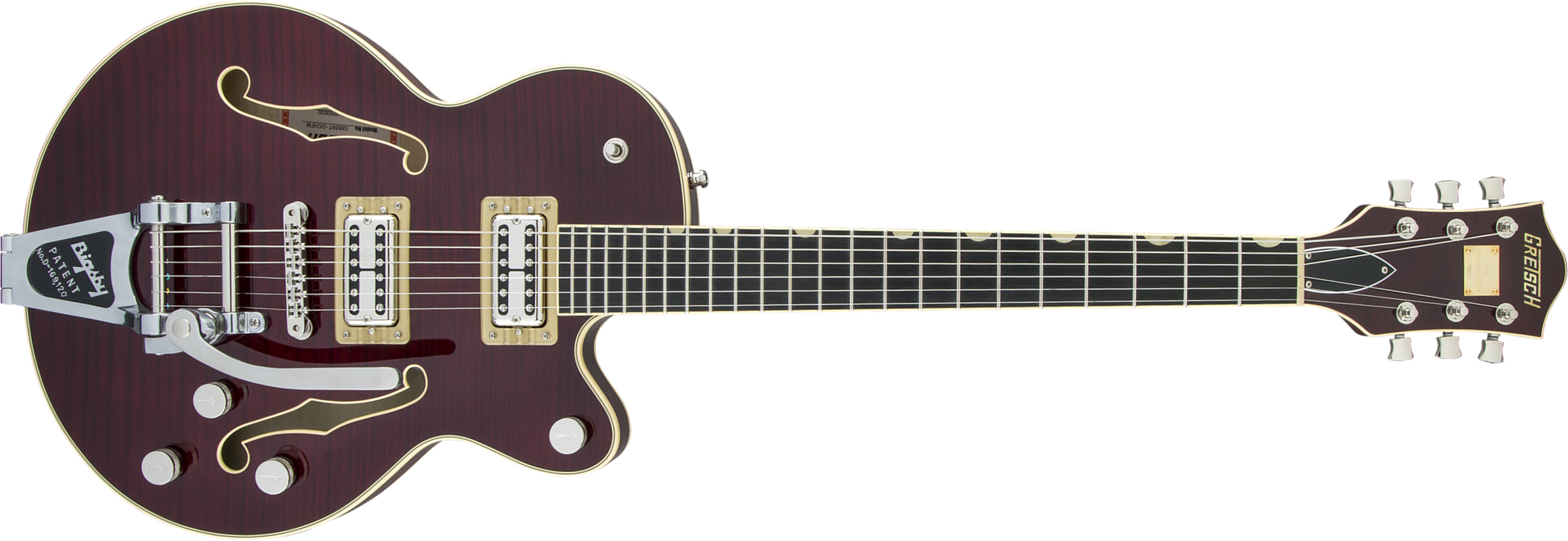 Gretsch G6659tfm Broadkaster Jr Center Bloc Players Edition Pro Jap Bigsby Eb - Dark Cherry Stain - Semi-Hollow E-Gitarre - Main picture