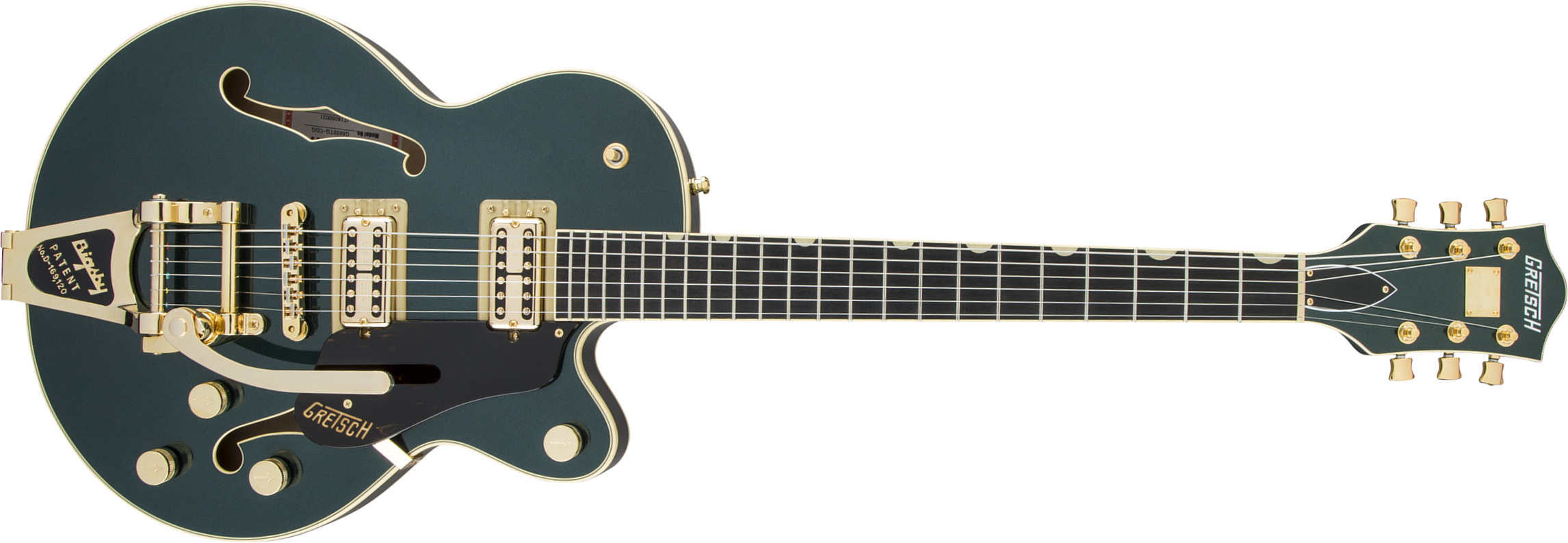 Gretsch G6659tg Broadkaster Jr Center Bloc Players Edition Bigsby Pro Jap 2h Trem Eb - Cadillac Green - Semi-Hollow E-Gitarre - Main picture