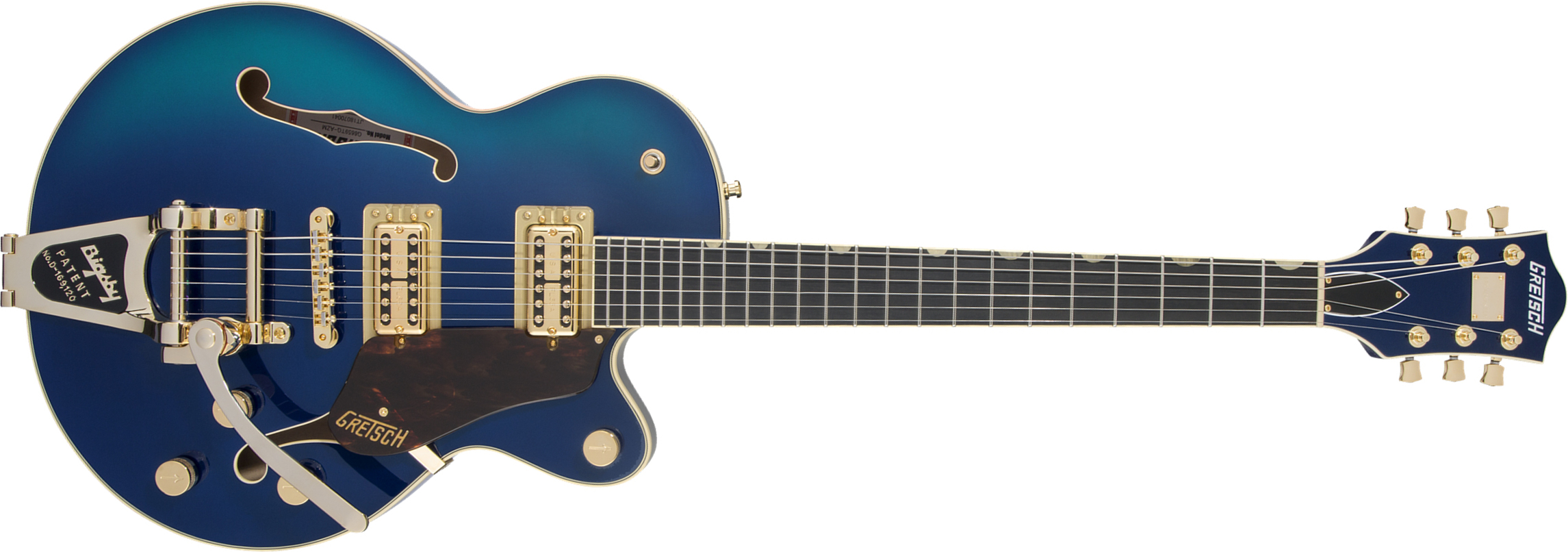 Gretsch G6659tg Broadkaster Jr Center Bloc Sc Players Edition Nashville Pro Jap Bigsby Eb - Azure Metallic - Hollowbody E-Gitarre - Main picture