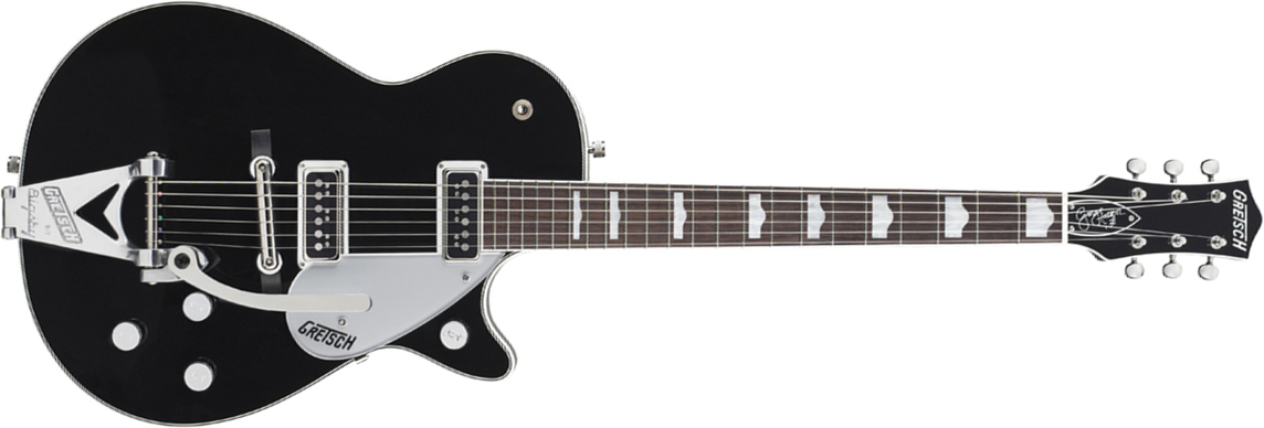 Gretsch George Harrison G6128t-gh Signature Duo Jet - Black - Single-Cut-E-Gitarre - Main picture