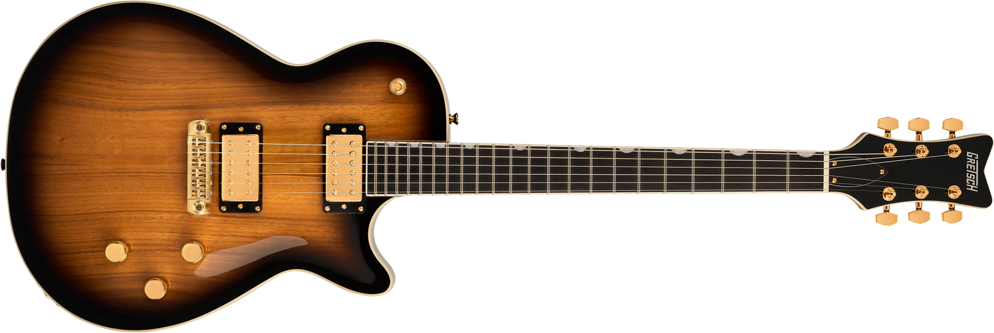 Gretsch Jet Black Limba Electromatic Ltd Chi 2h Ht Eb - Sunburst - Single-Cut-E-Gitarre - Main picture
