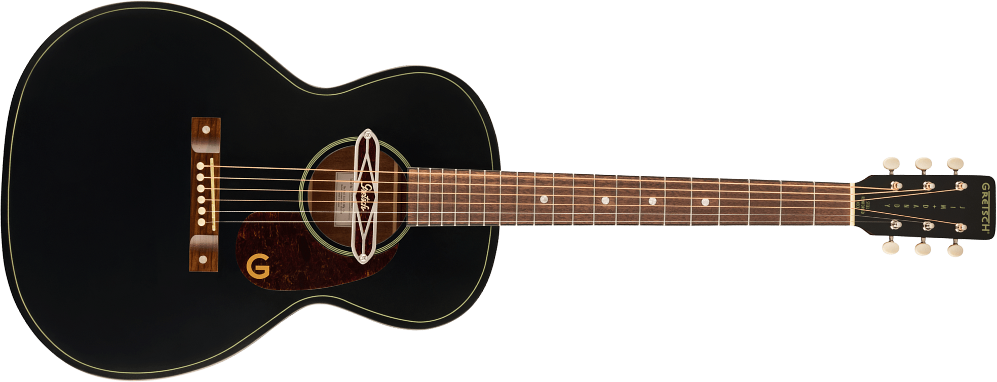 Gretsch Jim Dandy Deltoluxe Concert Tout Sapele Noy - Black Top Semi Gloss - Folk-Gitarre - Main picture