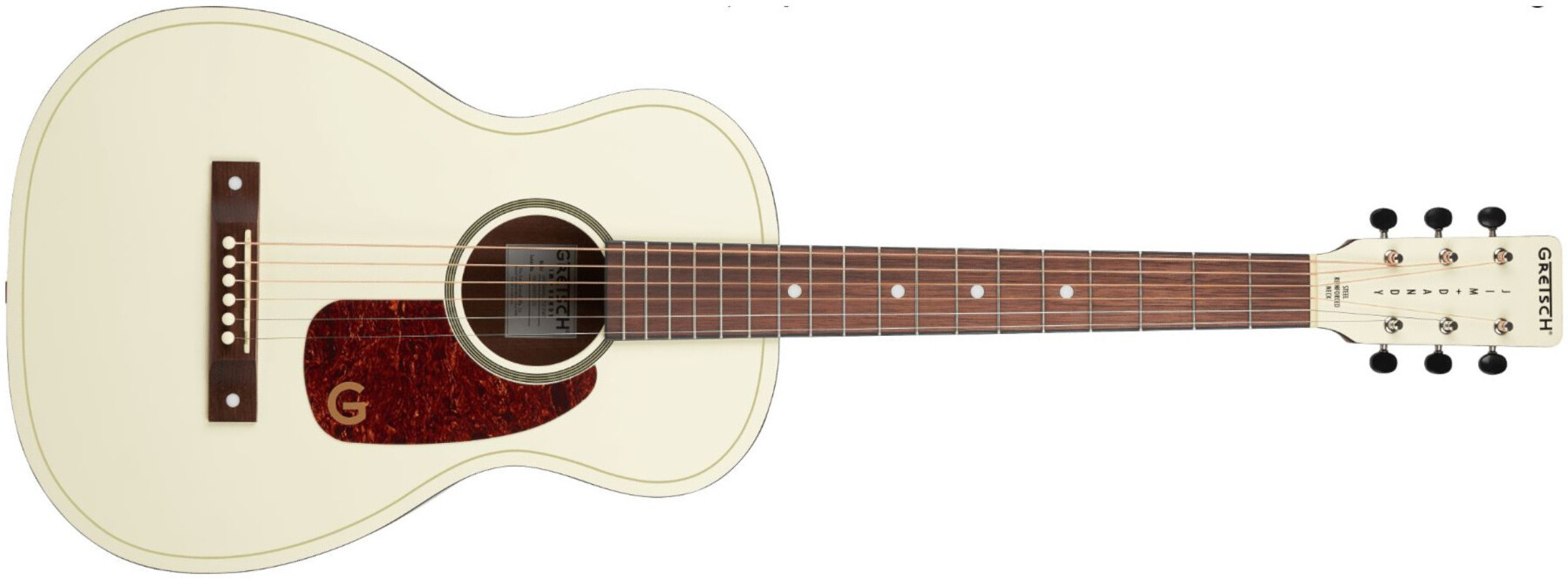 Gretsch Jim Dandy Parlor Ltd Sapele Wal - Vintage White - Folk-Gitarre - Main picture