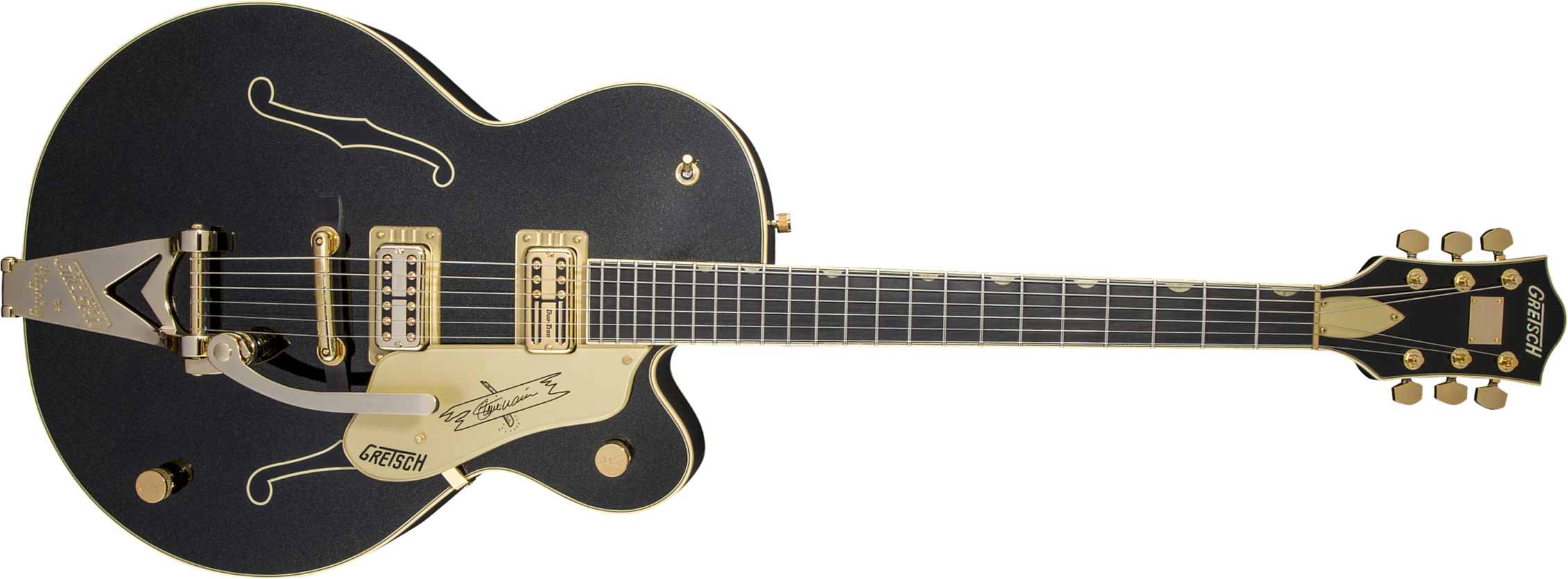 Gretsch Steve Wariner G6120t-sw Nashville Japon Signature Hh Bigsby Eb - Magic Black - Semi-Hollow E-Gitarre - Main picture