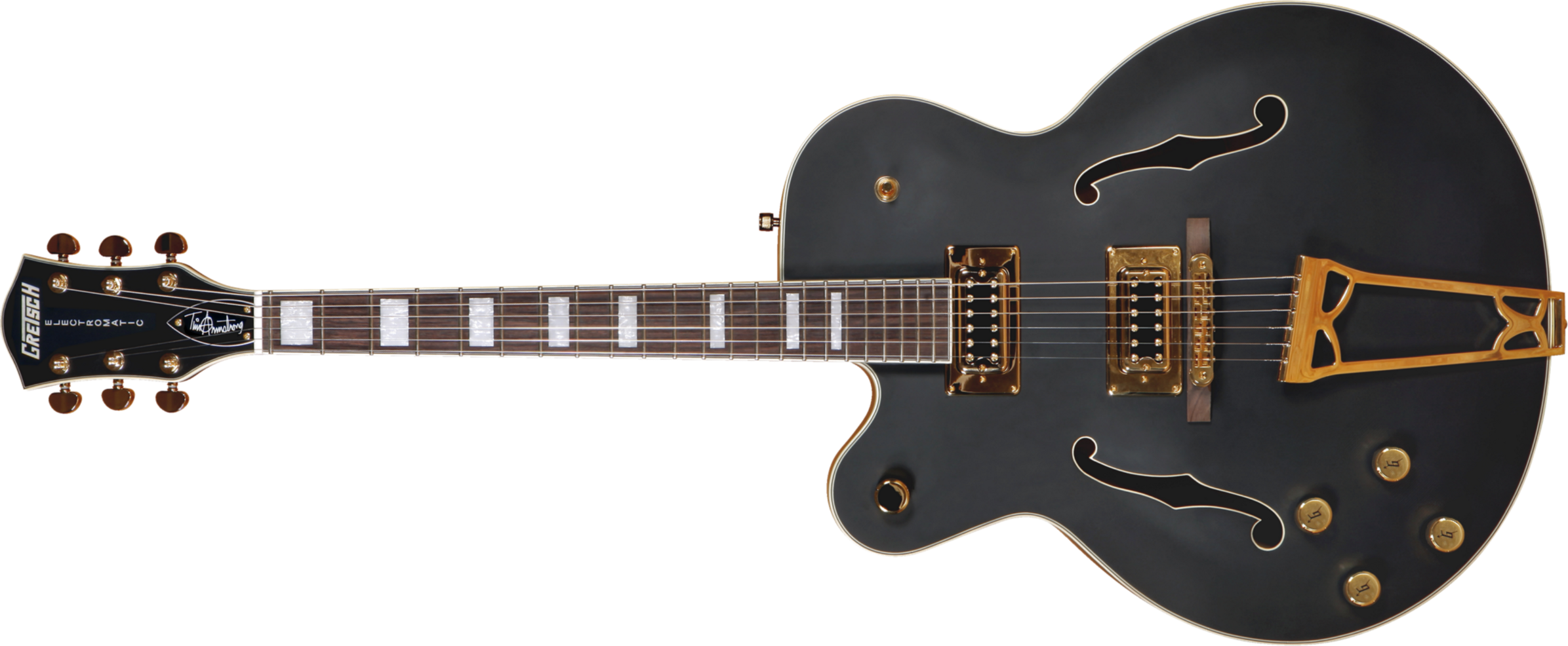 Gretsch Tim Armstrong G5191bk Electromatic Hollow Body Left-handed - Black Matte - E-Gitarre für Linkshänder - Main picture
