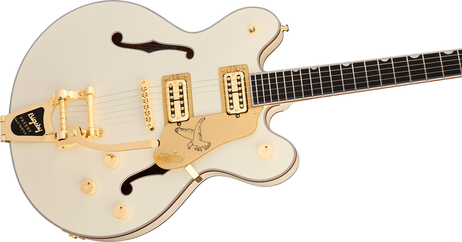Gretsch Falcon Center Block Dc Bigsby Pro Jap Ltd 2h Trem Eb - Vintage White - Semi-Hollow E-Gitarre - Variation 2