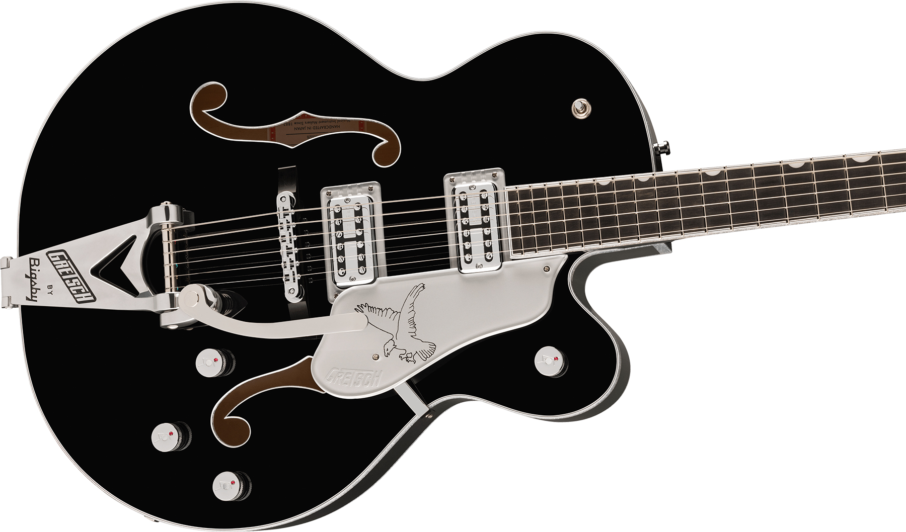 Gretsch Falcon Hollow Body Bigsby Pro Jap 2h Trem Eb - Black - Semi-Hollow E-Gitarre - Variation 2