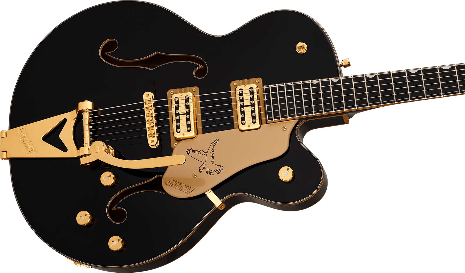 Gretsch Falcon Hollowbody Sc Bigsby Synchromatic 2h Trem Eb - Black - Semi-Hollow E-Gitarre - Variation 2