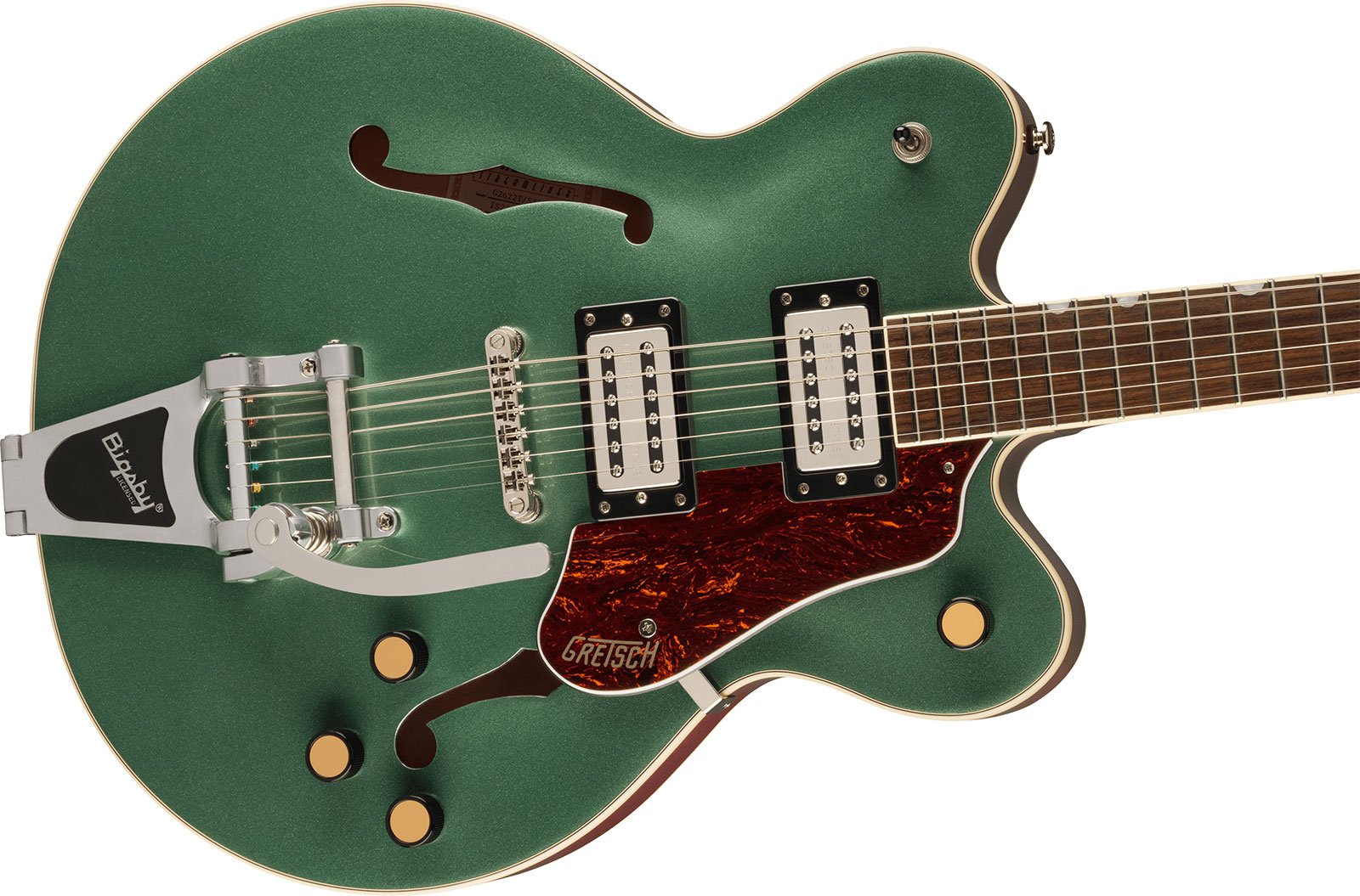 Gretsch G2622t Streamliner Center Block Dc Bigsby 2h Trem Lau - Steel Olive - Semi-Hollow E-Gitarre - Variation 2