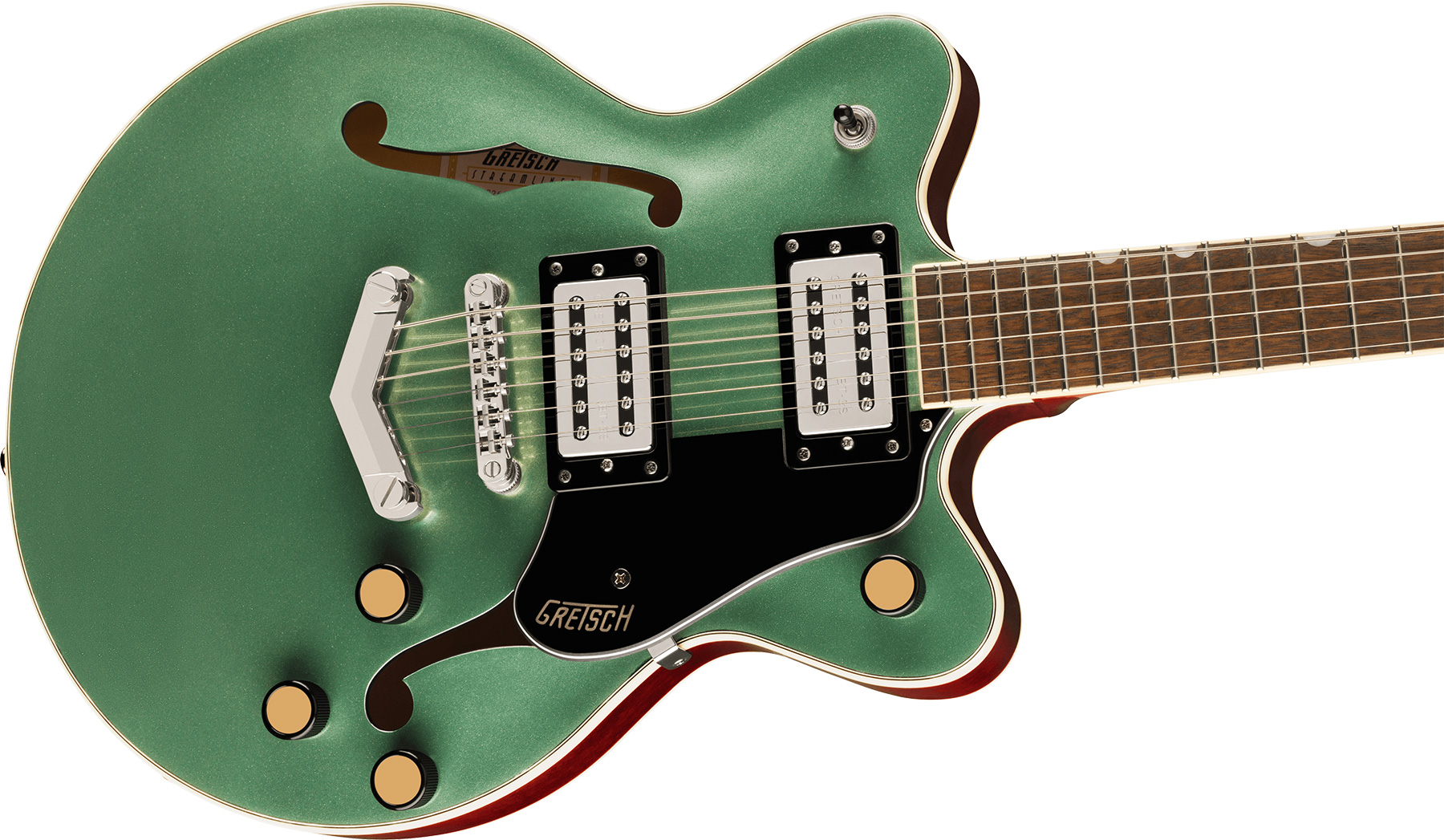 Gretsch G2655 Center Block Jr Dc V-stoptail Streamliner 2h Ht Lau - Steel Olive - Double Cut E-Gitarre - Variation 2