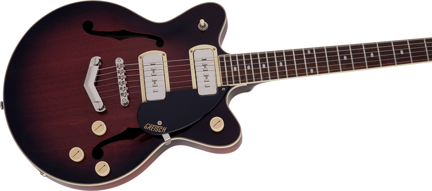 Gretsch G2655-p90 Streamliner Center Block Jr Dc Vstoptail Ss Ht Lau - Claret Burst - Semi-Hollow E-Gitarre - Variation 2