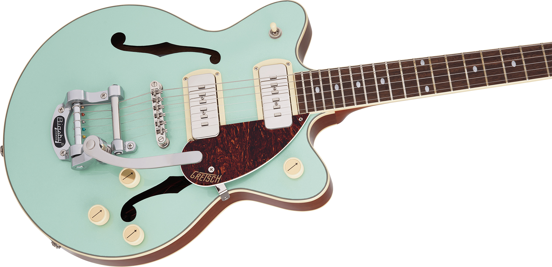 Gretsch G2655t-p90 Streamliner Center Block Jr Bigsby Ss Trem Lau - Mint Metallic - Semi-Hollow E-Gitarre - Variation 2