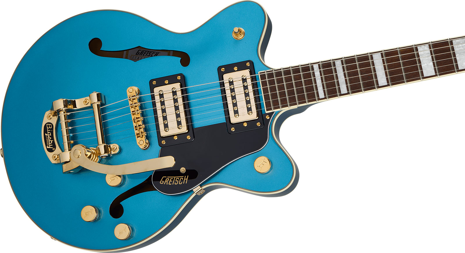 Gretsch G2655tg Center Block Jr Dc Bigsby Streamliner Ltd 2h Trem Lau - Riviera Blue - Semi-Hollow E-Gitarre - Variation 2