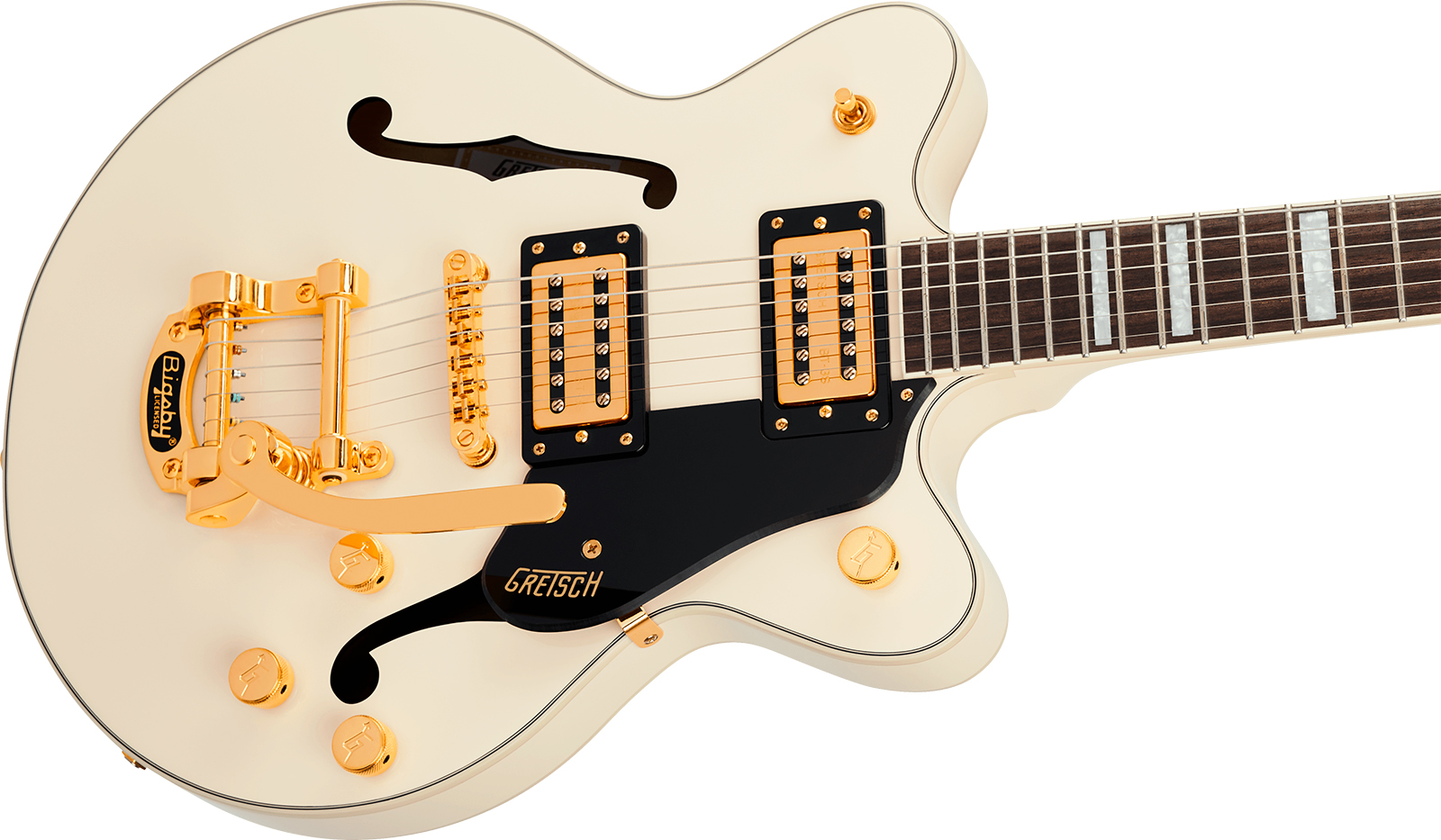 Gretsch G2655tg Center Block Jr Dc Bigsby Streamliner Ltd 2h Trem Lau - Vintage White - Semi-Hollow E-Gitarre - Variation 2