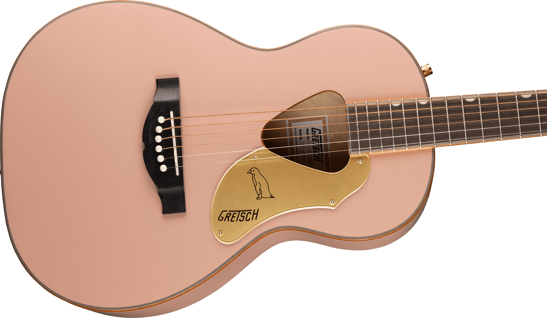 Gretsch G5021e Rancher Penguin Parlor Epicea Erable Lau - Shell Pink - Elektroakustische Gitarre - Variation 2