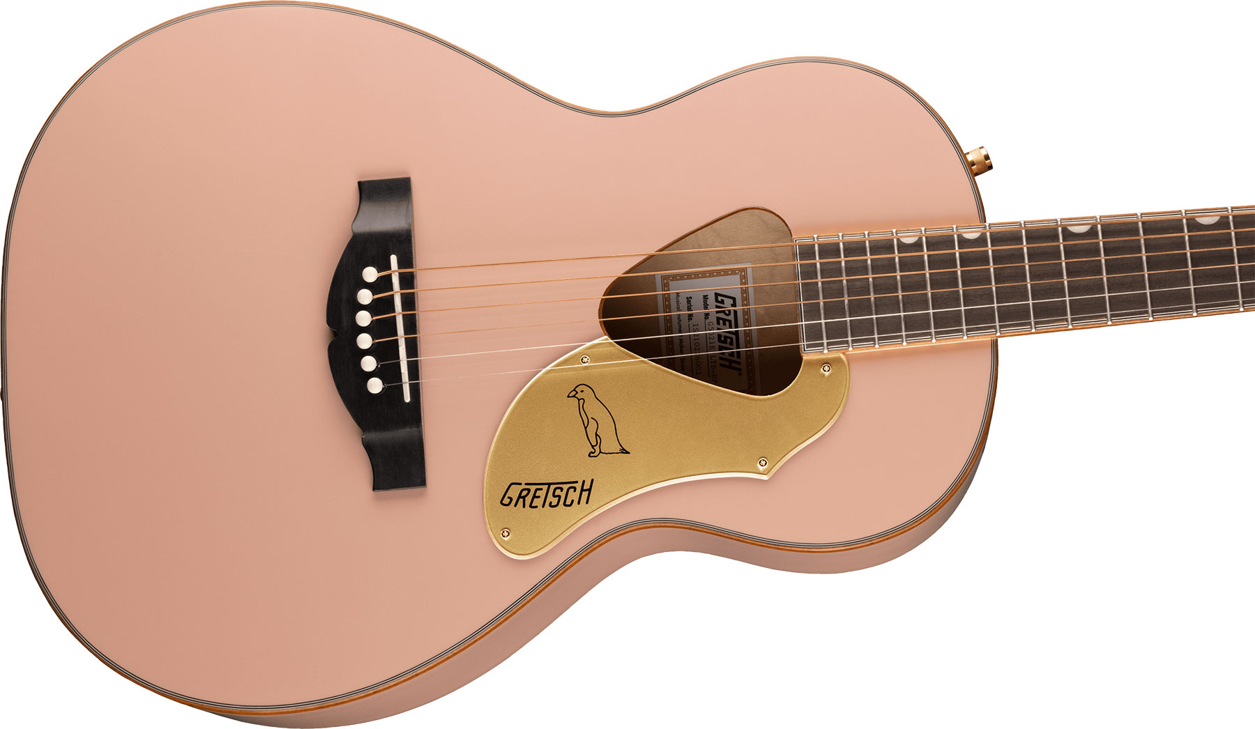 Gretsch G5021e Rancher Penguin Parlor Epicea Erable Lau - Shell Pink - Elektroakustische Gitarre - Variation 2