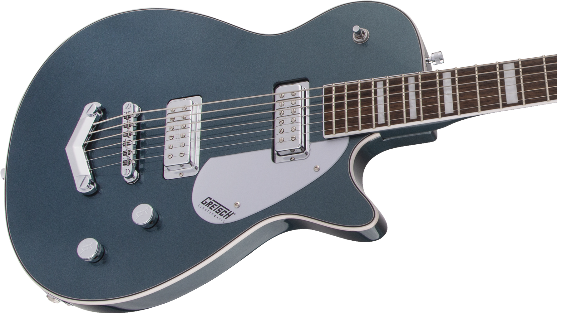 Gretsch G5260 Electromatic Jet V-stoptail Hh Ht Lau - Jade Grey Metallic - Bariton E-Gitarre - Variation 2