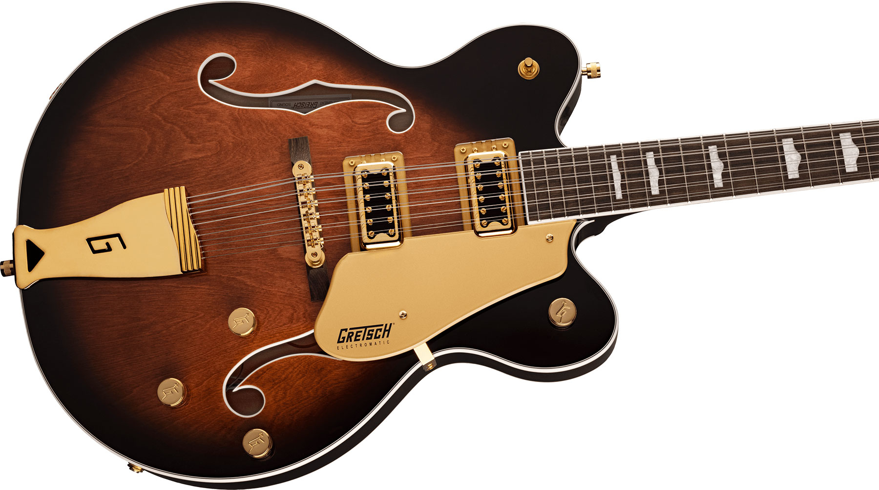 Gretsch G5422tg-12 Electromatic Classic Hollow Body Dc 12c Hh Ht Lau - Single Barrel Burst - Semi-Hollow E-Gitarre - Variation 2