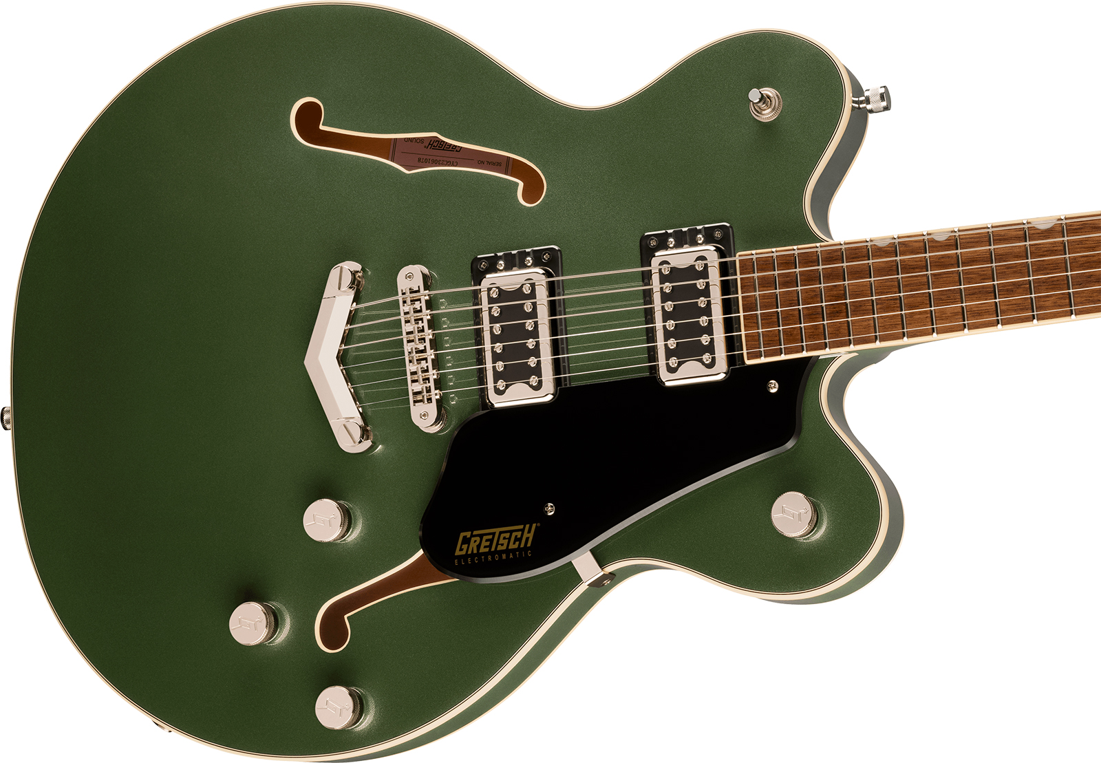 Gretsch G5622 Center Bloc Double Cut V-stoptail Electromatic 2h Ht Lau - Olive Metallic - Semi-Hollow E-Gitarre - Variation 2