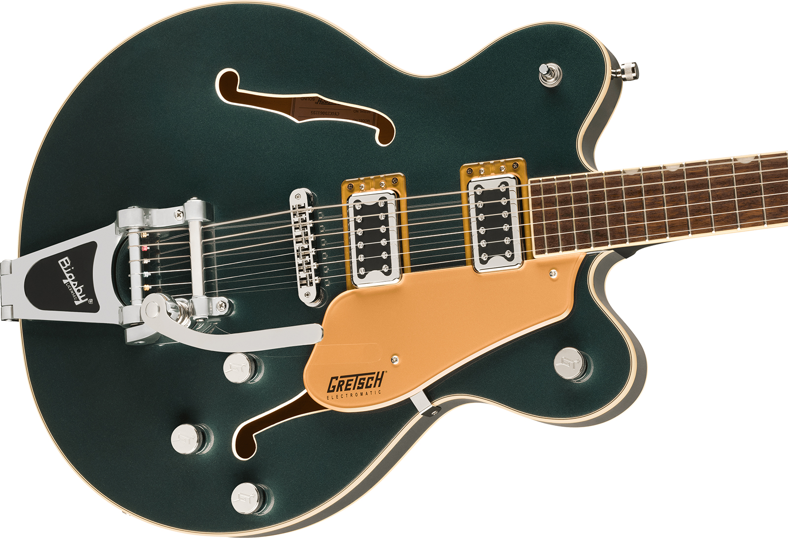 Gretsch G5622t Center Bloc Double-cut Bigsby Electromatic 2h Trem Lau - Cadillac Green - Semi-Hollow E-Gitarre - Variation 2