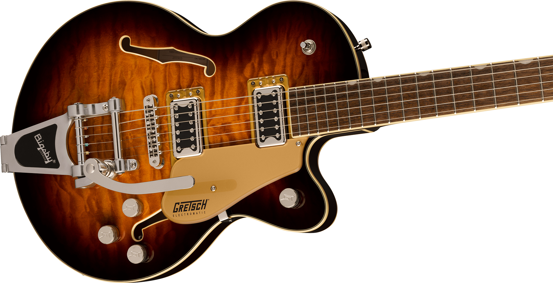 Gretsch G5655t-qm Electromatic Center Block Jr. Bigsby 2h Trem Lau - Sweet Tea - Semi-Hollow E-Gitarre - Variation 2