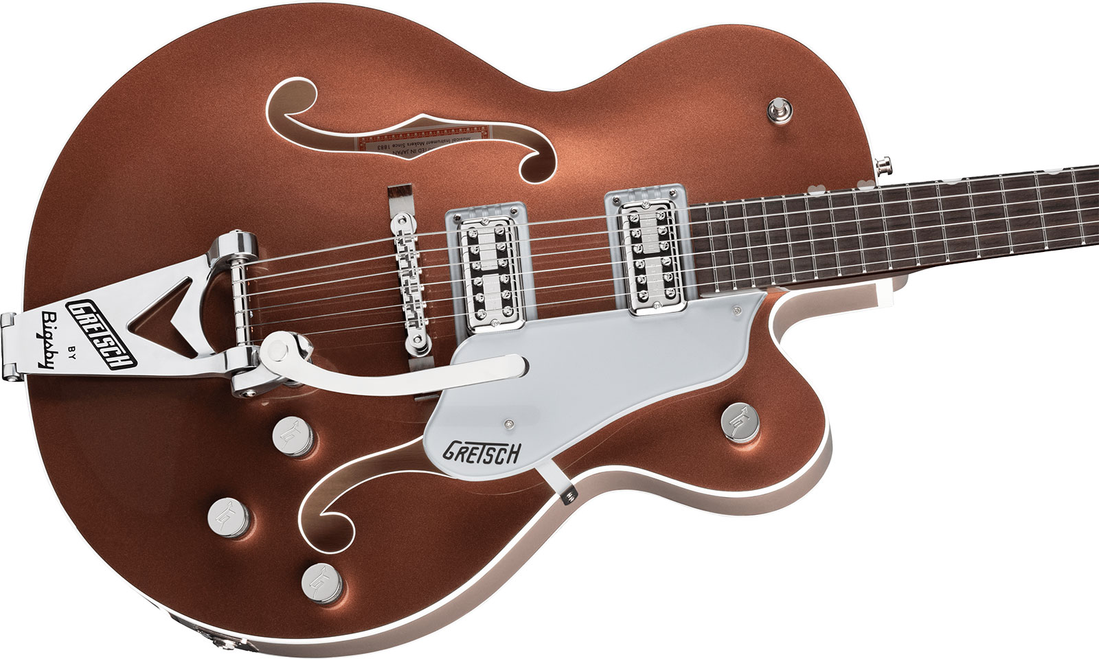 Gretsch G6118tg Players Edition Anniversary Nashville Pro Jap Bigsby Eb - 2-tone Copper/sahara Metallic - Semi-Hollow E-Gitarre - Variation 2