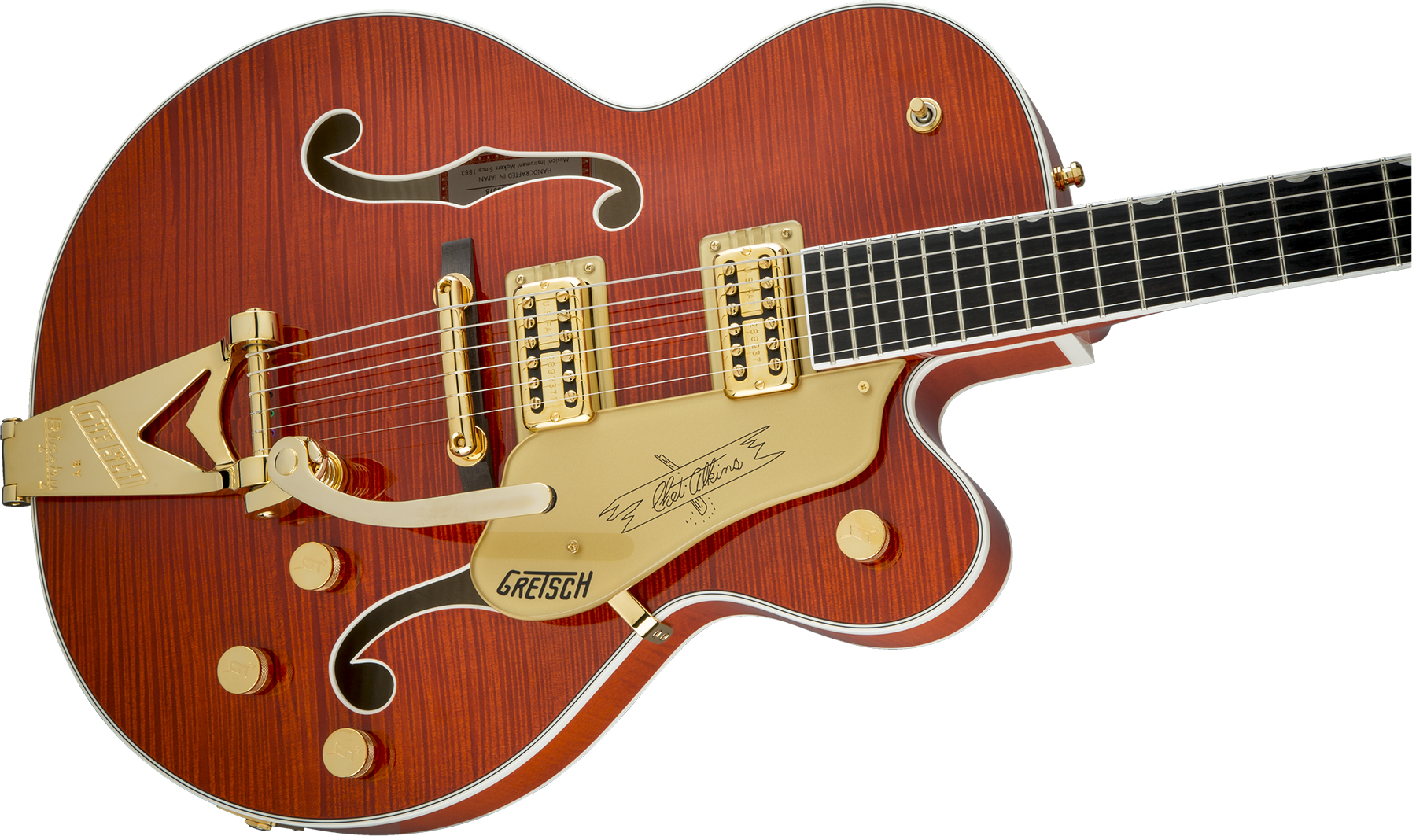 Gretsch G6120tfm Players Edition Nashville Pro Jap Bigsby Eb - Orange Stain - Semi-Hollow E-Gitarre - Variation 2