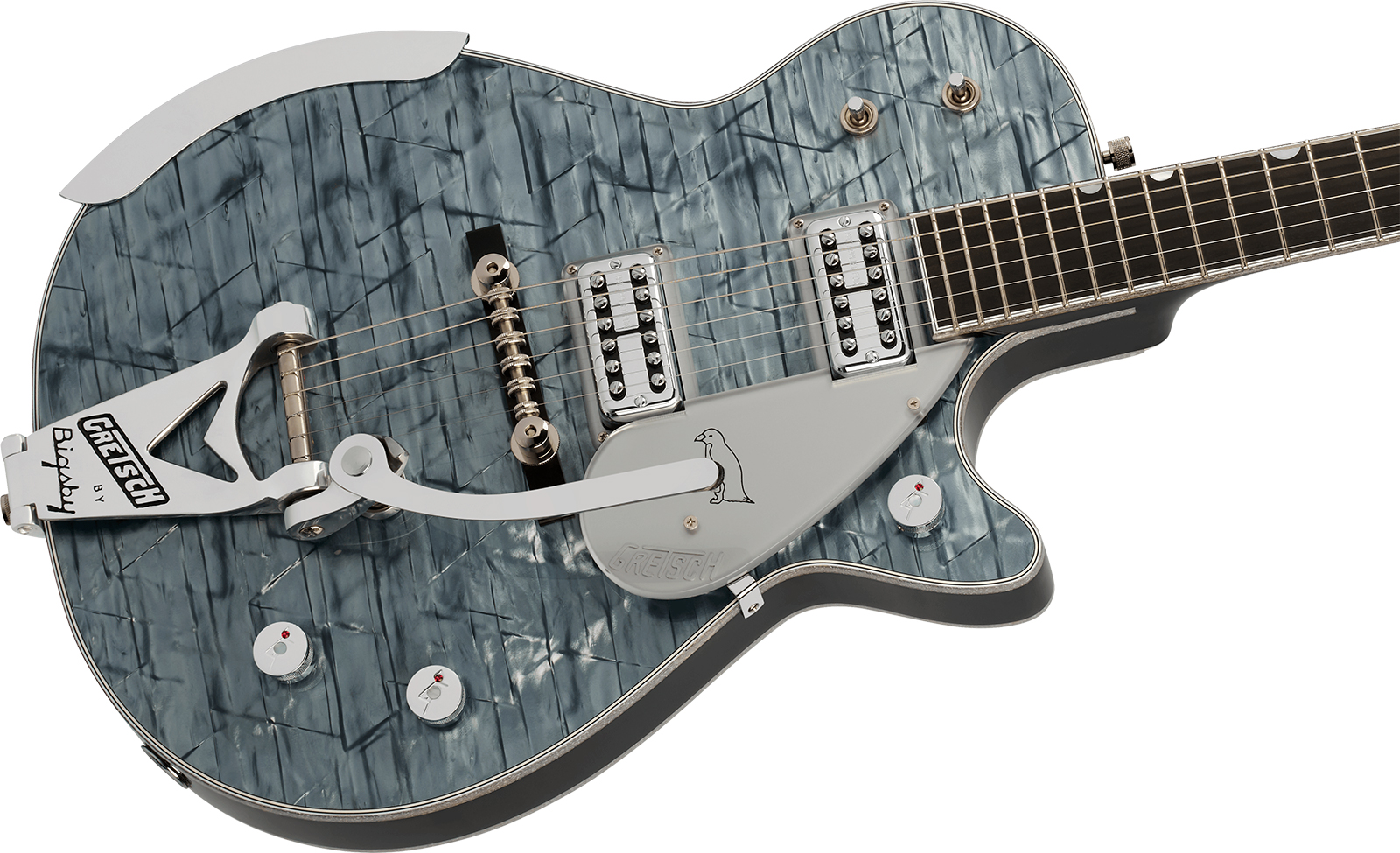 Gretsch G6134tg-58 Bigsby Penguin Ltd Pro Jap 2h Trem Eb - Light Blue Pearl - Single-Cut-E-Gitarre - Variation 2