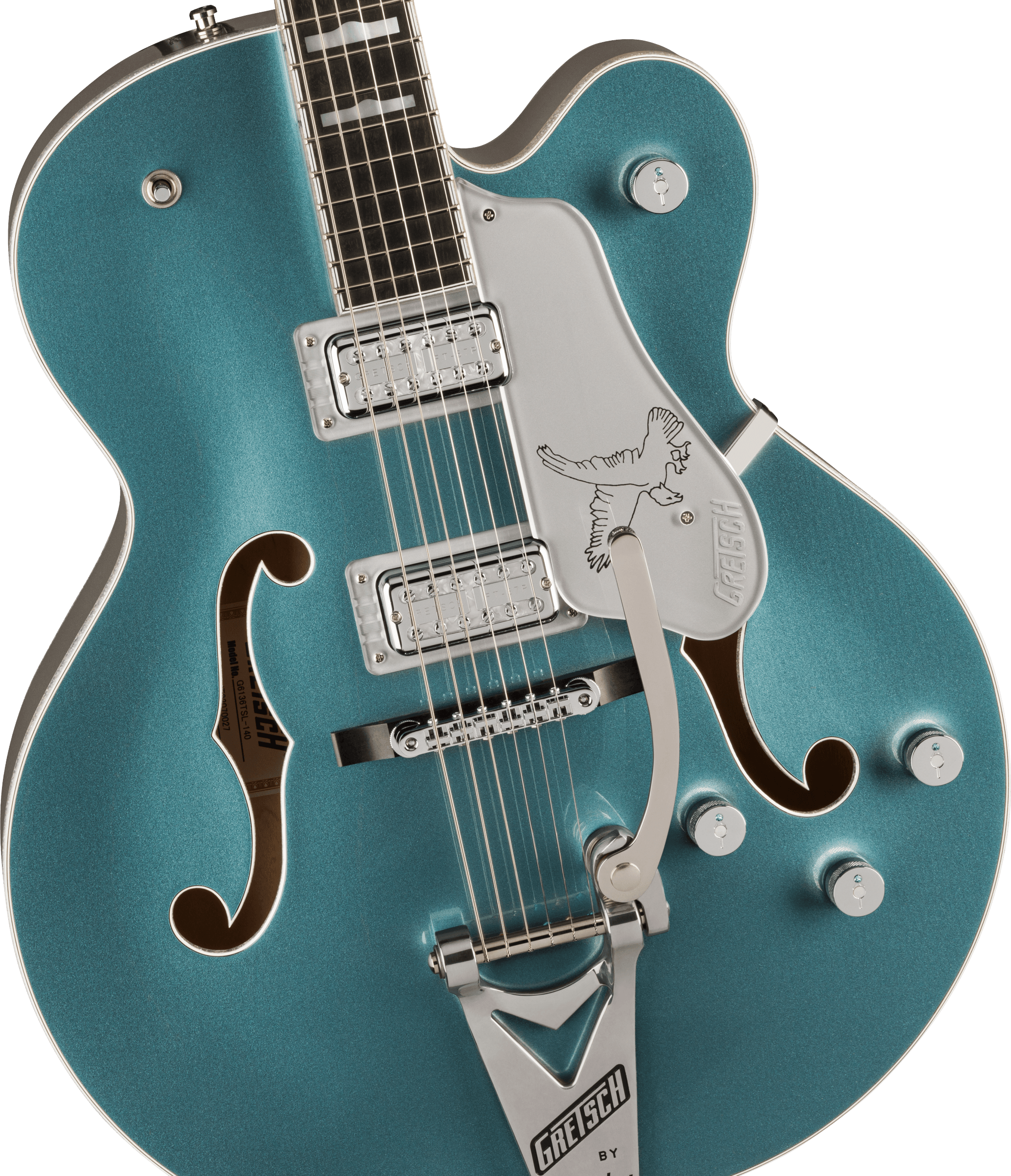 Gretsch G6136t-140 Ltd 140th Double-platinum Falcon Eb - Two-tone Stone Platinum/pure Platinum - Semi-Hollow E-Gitarre - Variation 2