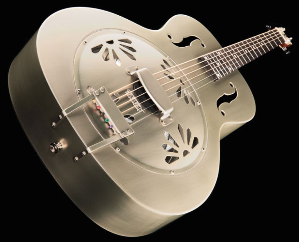 Gretsch G9201 Honey Dipper Round-neck Brass Body Pk - Weathered Pump House Roof - Dobro Resonatorgitarre - Variation 1