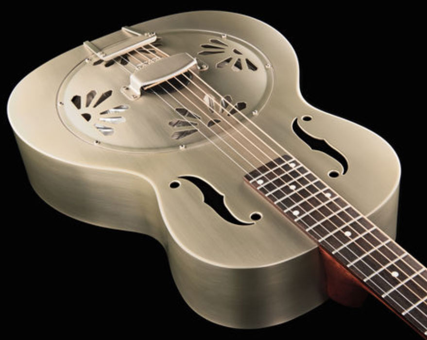 Gretsch G9201 Honey Dipper Round-neck Brass Body Pk - Weathered Pump House Roof - Dobro Resonatorgitarre - Variation 2