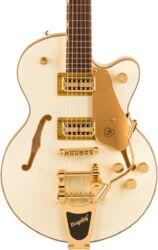 Semi-hollow e-gitarre Gretsch Electromatic Chris Rocha Broadkaster Jr. Center Block - Vintage white
