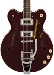 Semi-hollow e-gitarre Gretsch G2622T Streamliner Rally II Center Block DC Bigsby - 2-tone oxblood/walnut stain