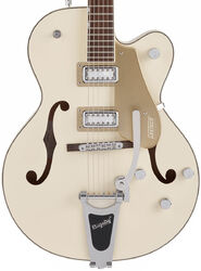 Semi-hollow e-gitarre Gretsch G5410T Electromatic Tri-Five Hollow Body Bigsby - Two-tone vintage white/casino gold