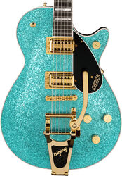 Single-cut-e-gitarre Gretsch G6229TG Players Edition Jet BT Pro Japan Ltd - Ocean turquoise sparkle