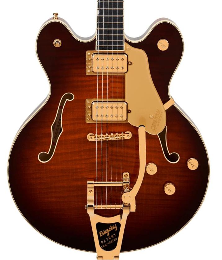 Semi-hollow e-gitarre Gretsch Pro. Japan Broadkaster LX Center Block Bigsby - Havana Burst