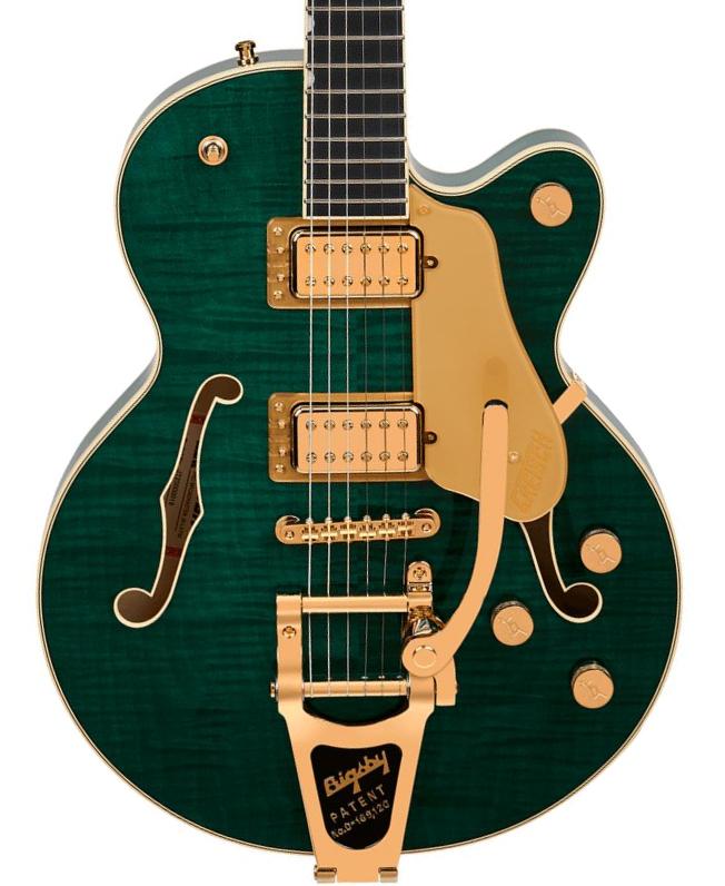 Semi-hollow e-gitarre Gretsch Pro. Japan Broadkaster Jr. LX Center Block Bigsby - Tropic Aura