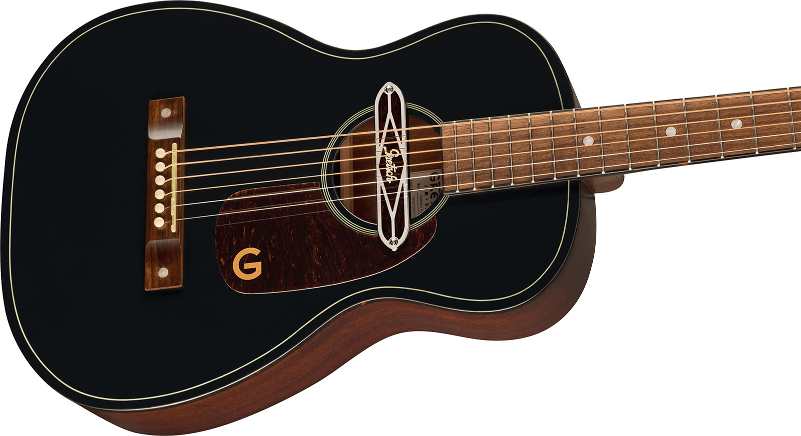 Gretsch Jim Dandy Deltolux Parlor Tout Sapele Noy - Black Top Semi Gloss - Elektroakustische Gitarre - Variation 2