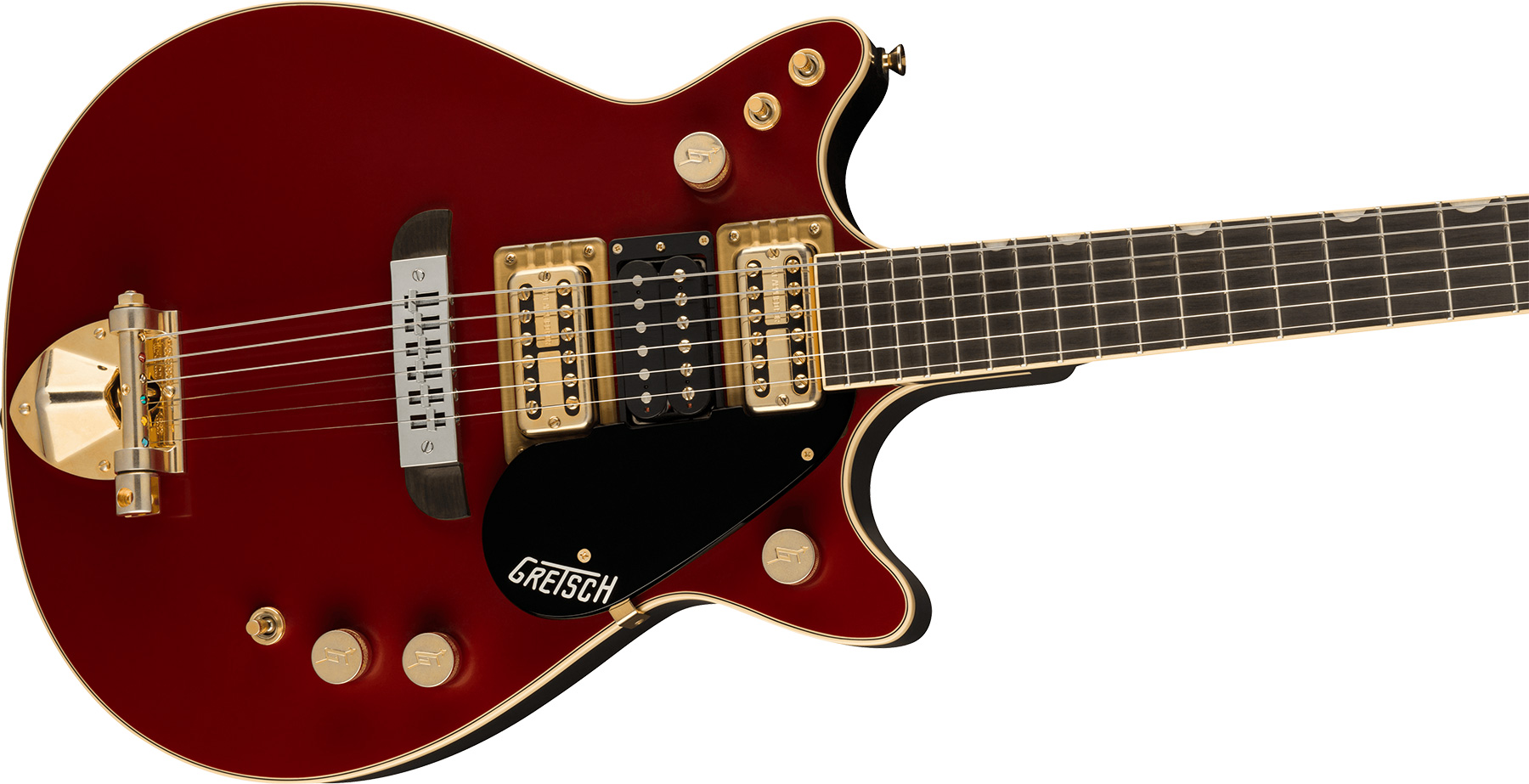Gretsch Malcolm Young G6131g-my-rb Jet Ltd Signature 3h Ht Eb - Vintage Firebird Red - Double Cut E-Gitarre - Variation 2